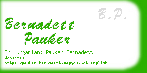 bernadett pauker business card